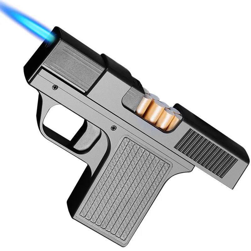 Encendedor en Forma de Pistola con Guarda Cigarrillos