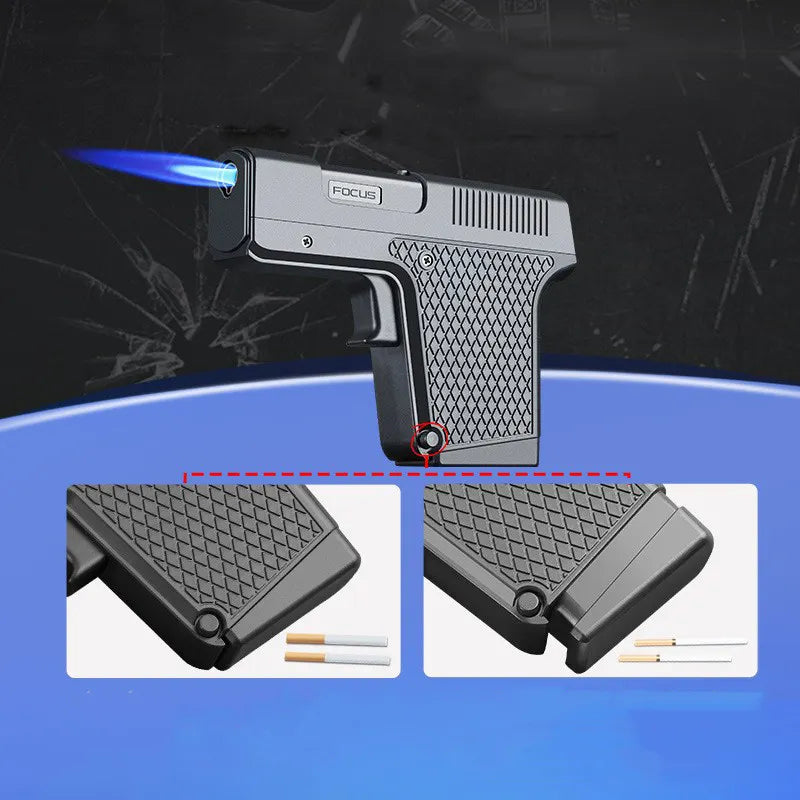 Encendedor en Forma de Pistola con Guarda Cigarrillos