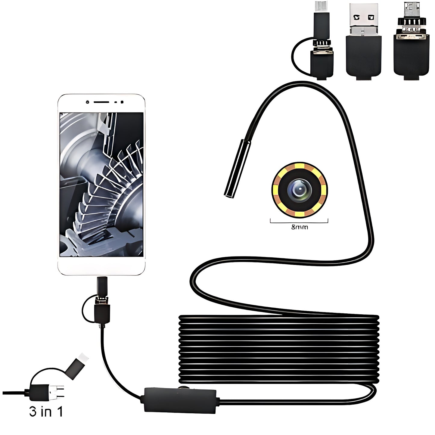 Camara Endoscopica 5m Hd Impermeable