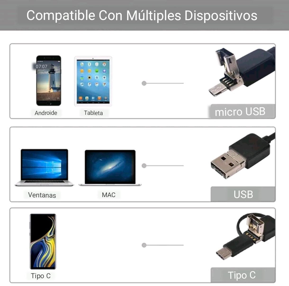 Camara Endoscopica 5m Hd Impermeable