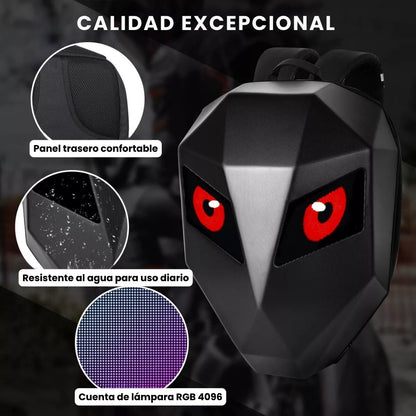 Mochila Biker Impermeable Con Ojos Led