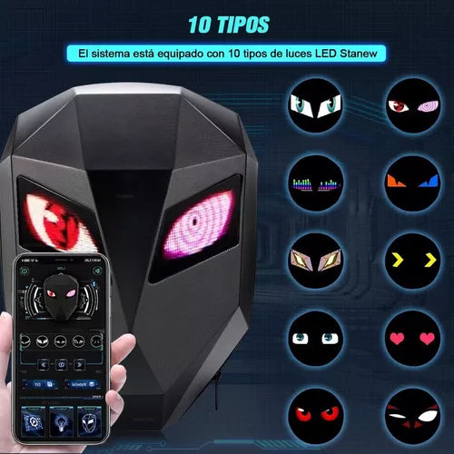 Mochila Biker Impermeable Con Ojos Led